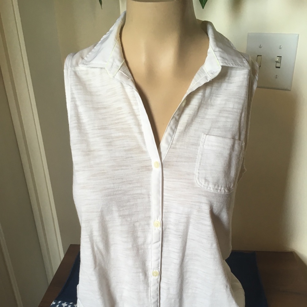 Old Navy Girls White Knit Tie Front Button Down